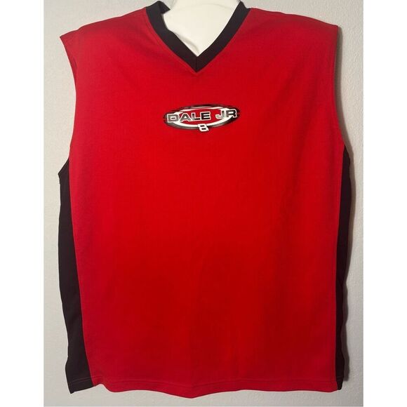 Vintage Chase Authentics Circle Dale Earnhardt Jr #8 Cut Off Red Shirt XL Nascar - Picture 1 of 5